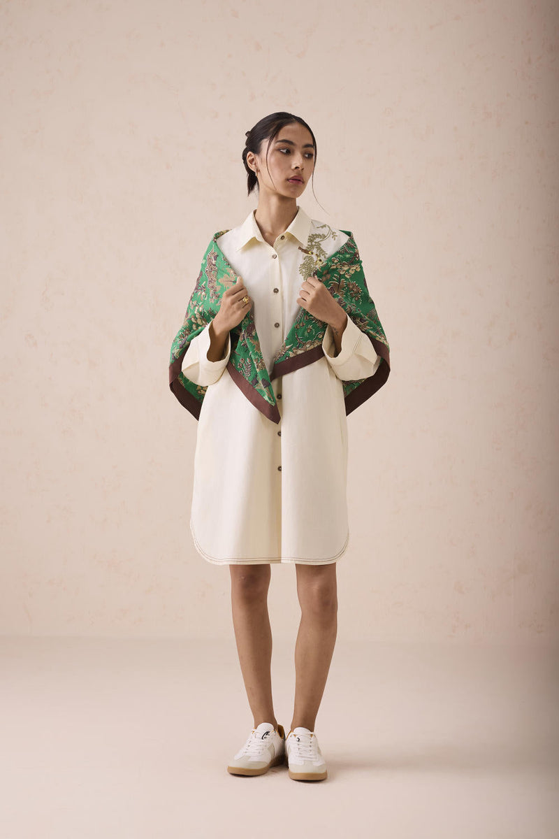 The Vista Everyday Classic Organic Cotton Shirt Dress poplin by SUI in white color for women Worldwide