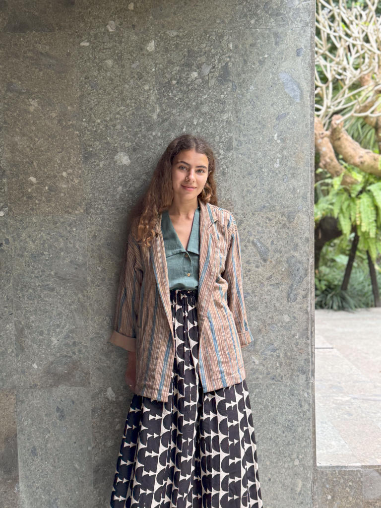 The Amri Jacket cotton by World of Crow in brown color for women Worldwide