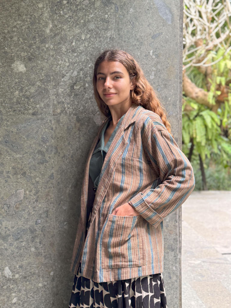The Amri Jacket cotton by World of Crow in brown color for women Worldwide