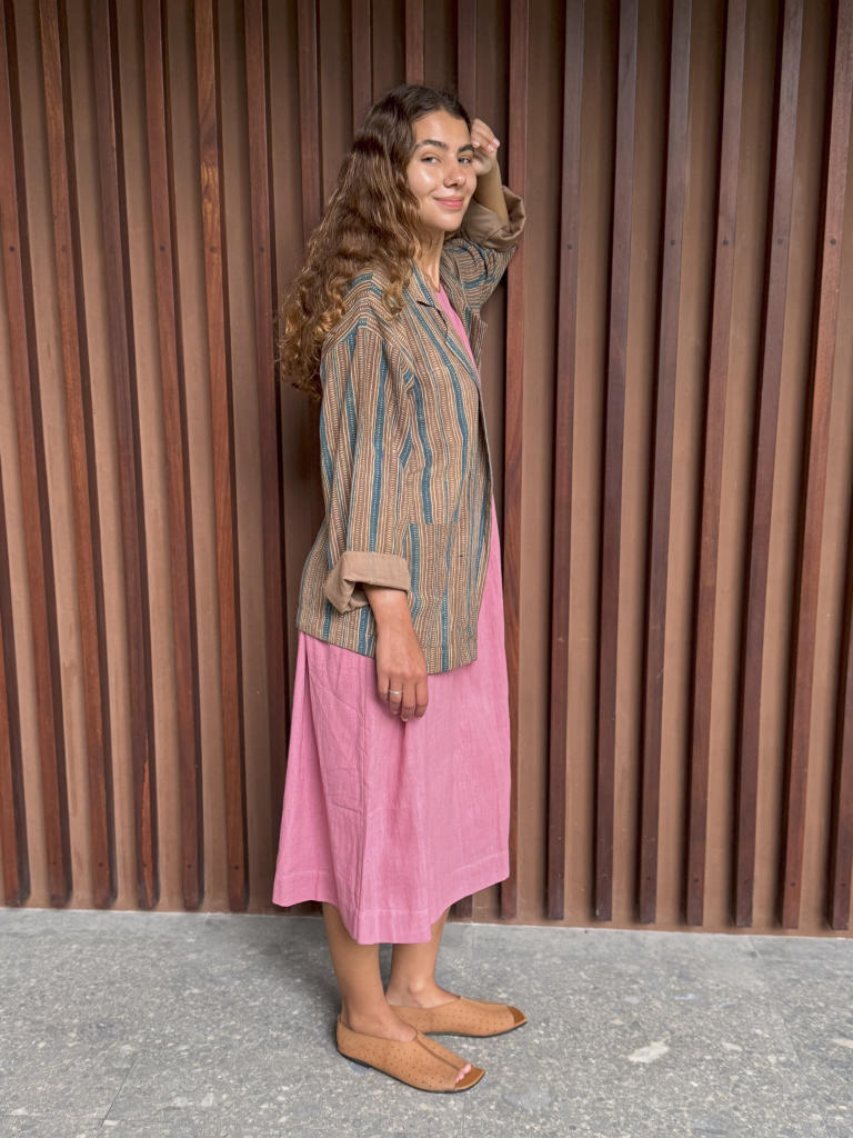 The Amri Jacket cotton by World of Crow in brown color for women Worldwide