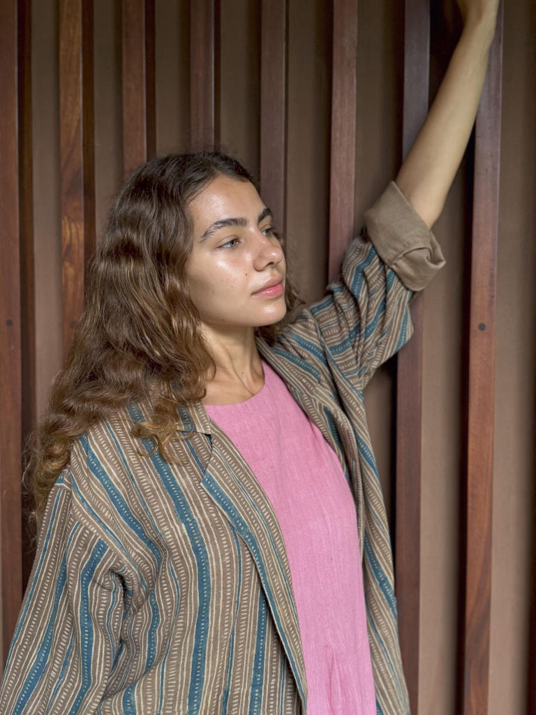 The Amri Jacket cotton by World of Crow in brown color for women Worldwide