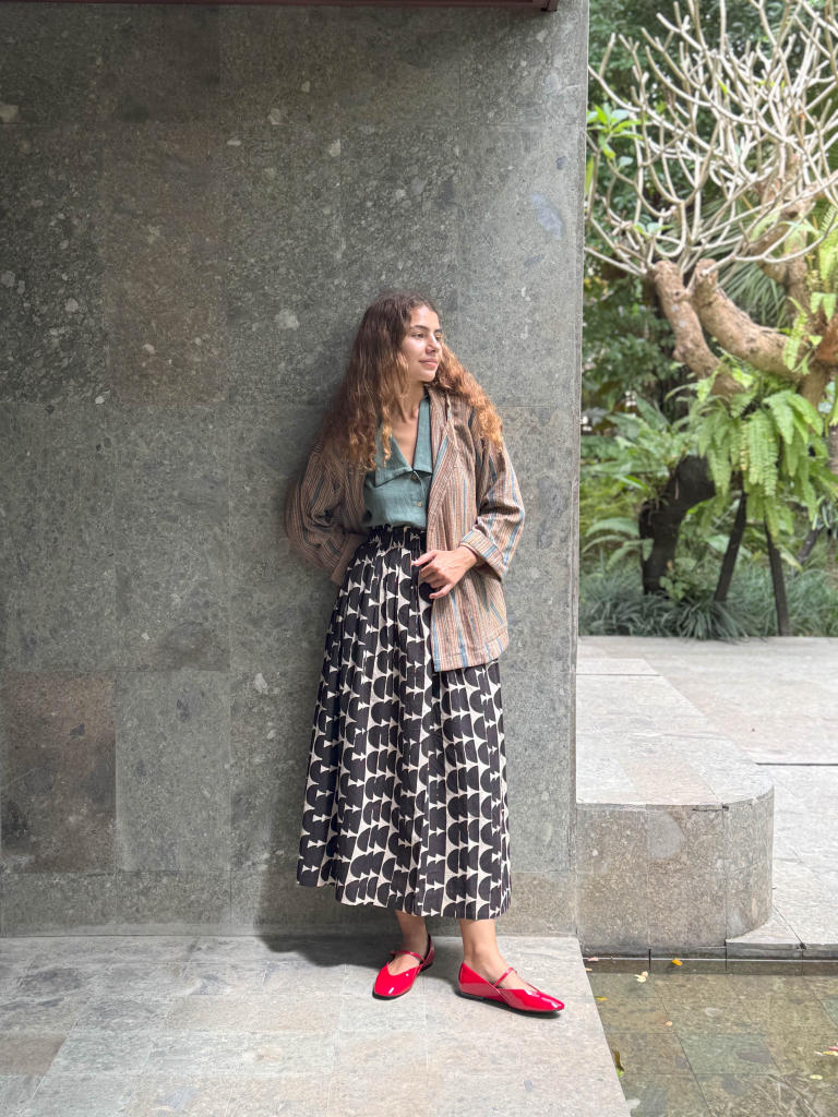 The Amri Jacket cotton by World of Crow in brown color for women Worldwide