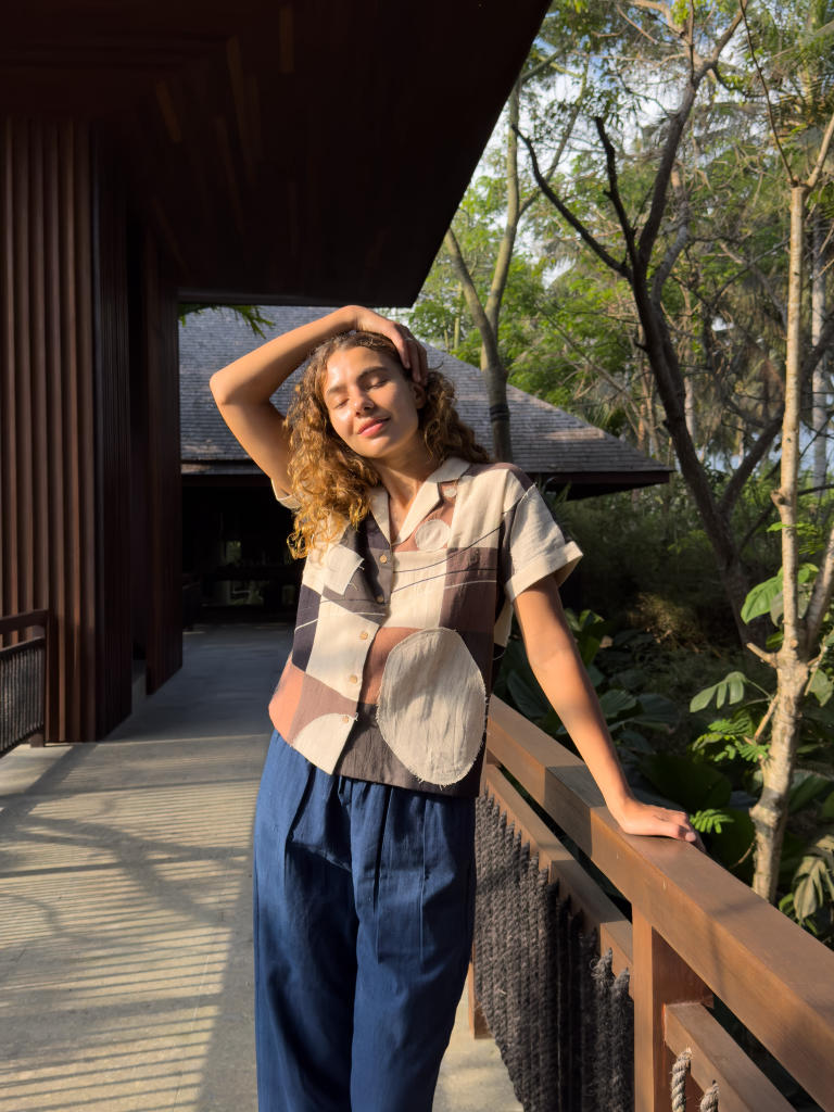 The Autumn Shirt cotton by World of Crow in multi color for women Worldwide