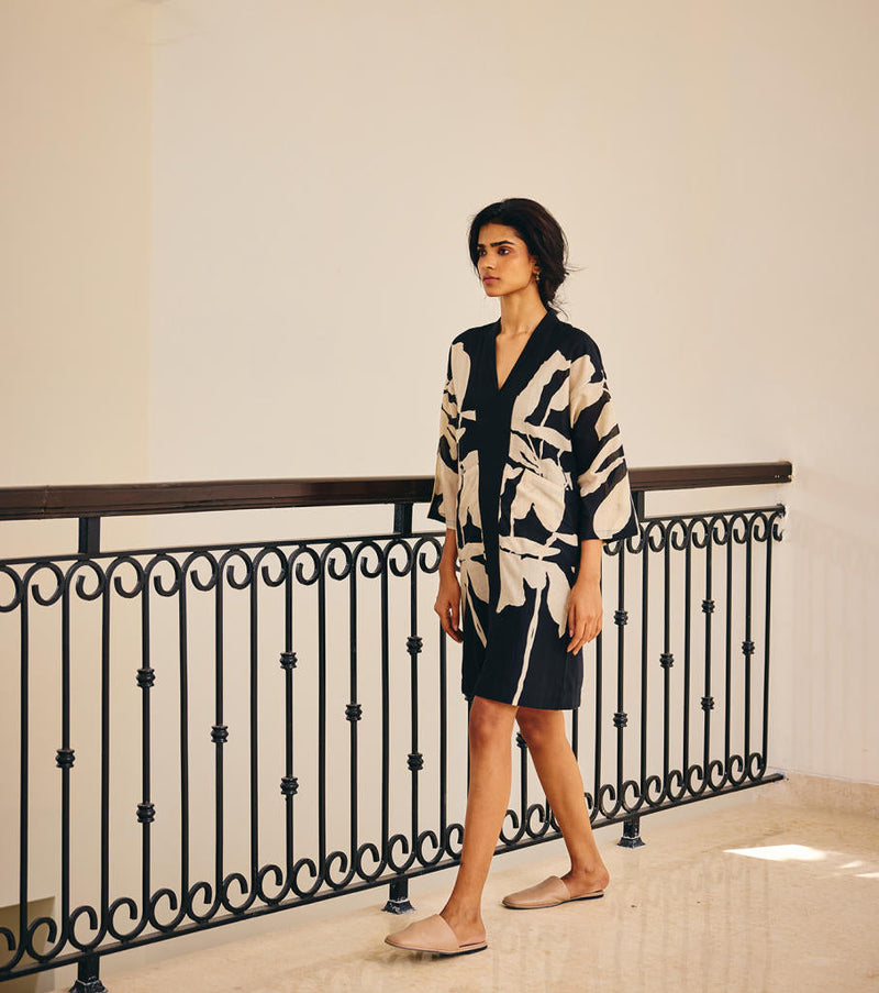 The Binary Dress cotton by Khara Kapas in black for women Worldwide