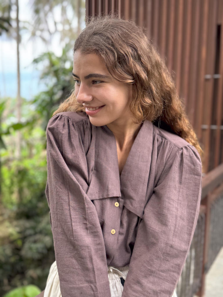 Mulholland Shirt — Brown cotton by World of Crow in brown color for women Worldwide