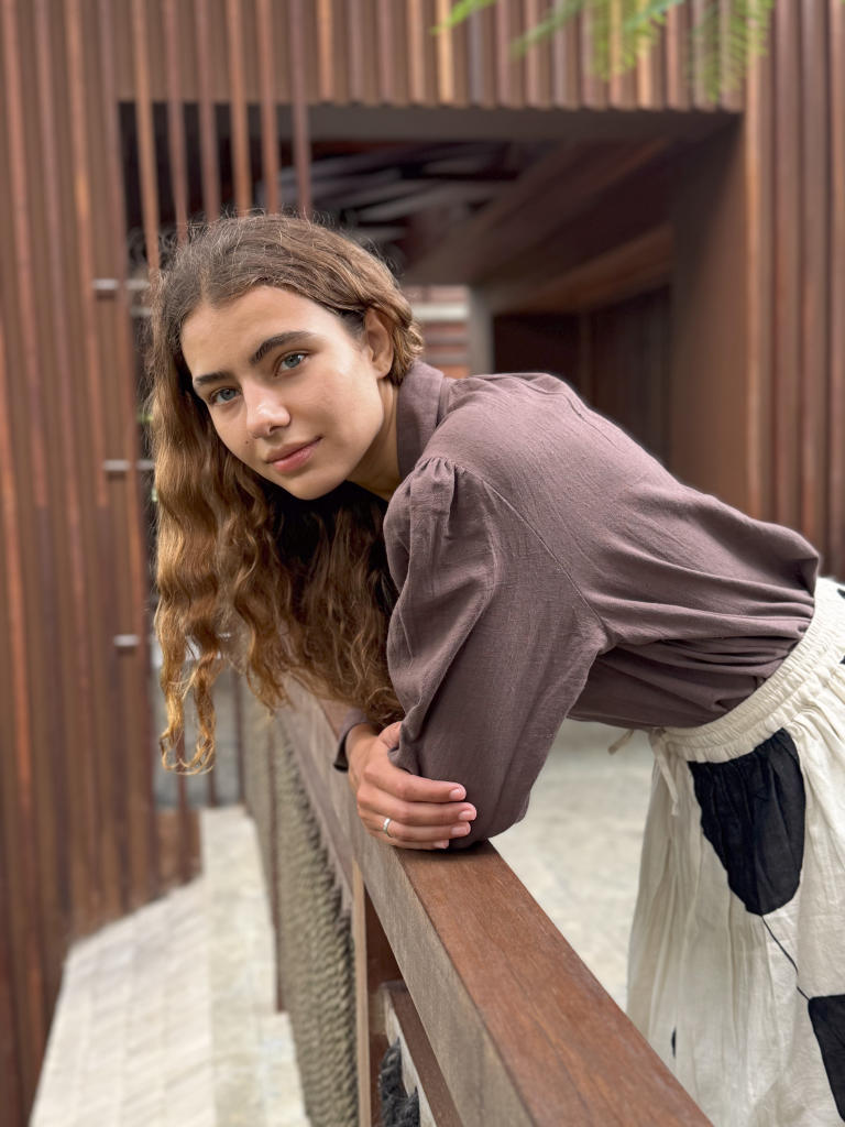 Mulholland Shirt — Brown cotton by World of Crow in brown color for women Worldwide