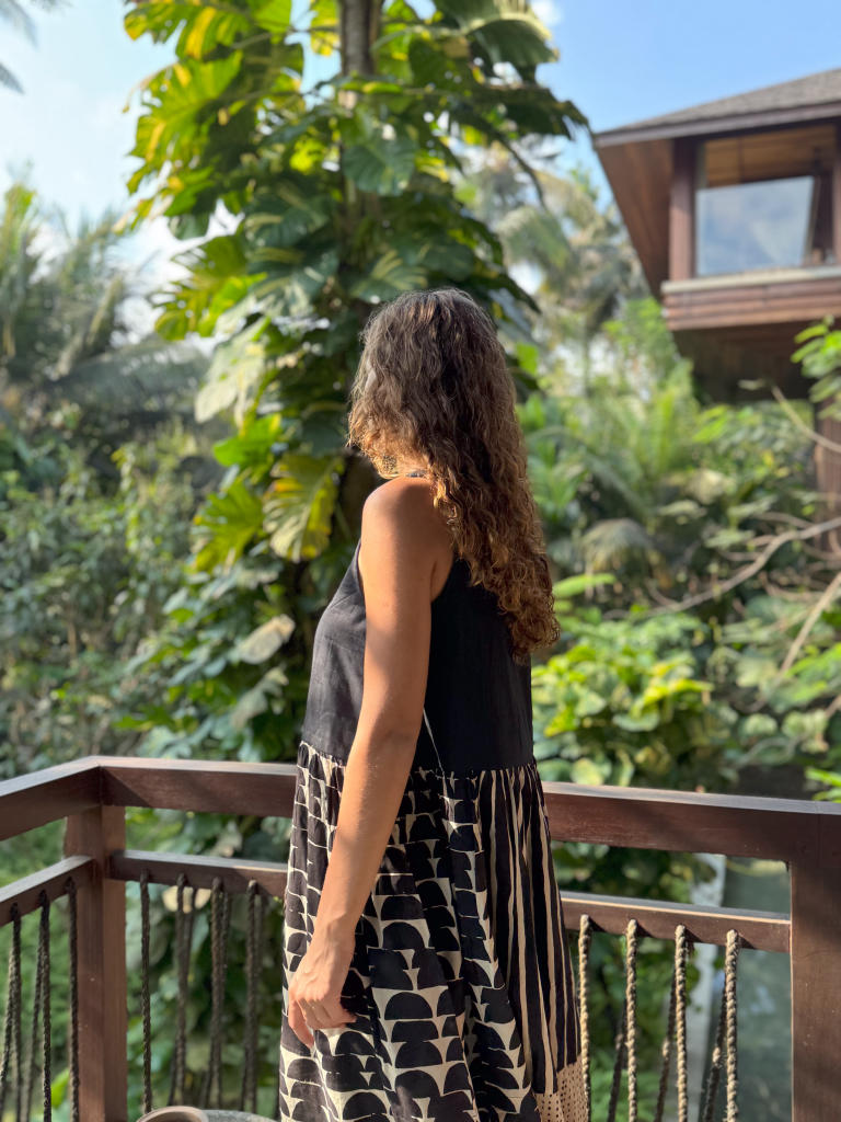 The Erica Dress cotton by World of Crow in black color for women Worldwide