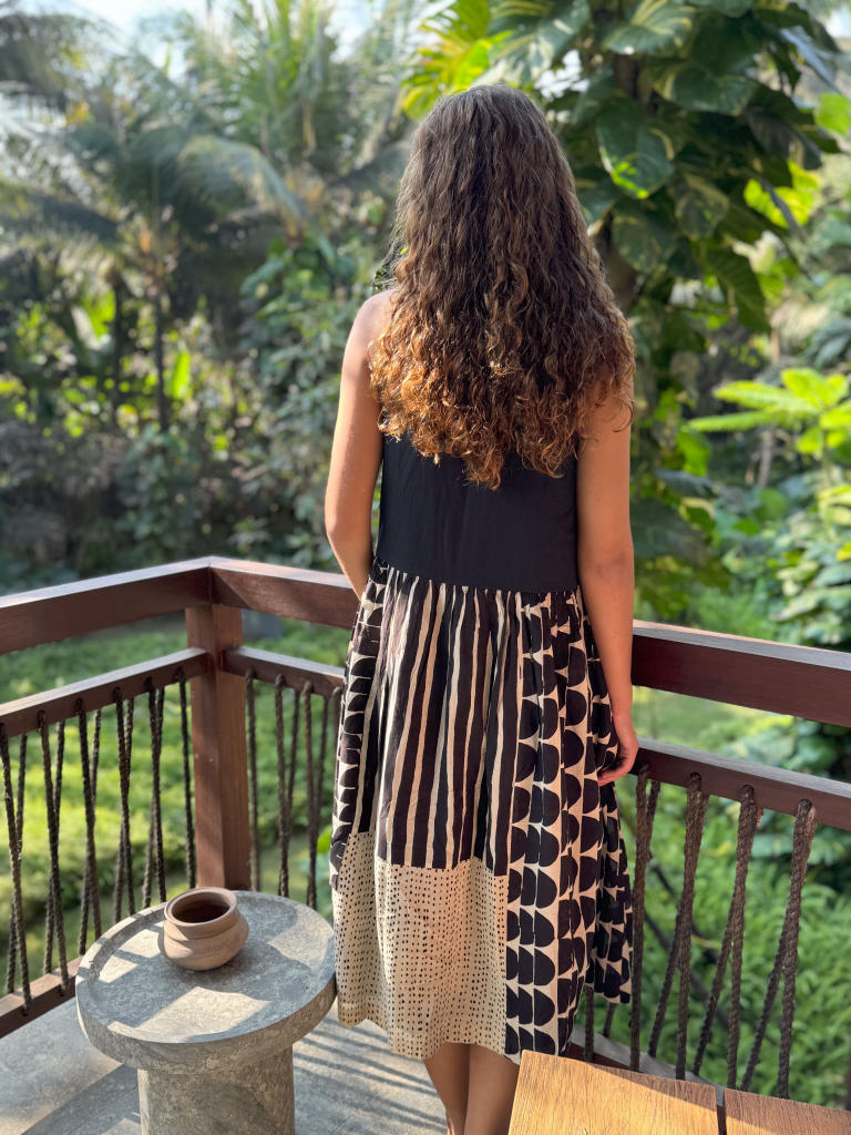 The Erica Dress cotton by World of Crow in black color for women Worldwide