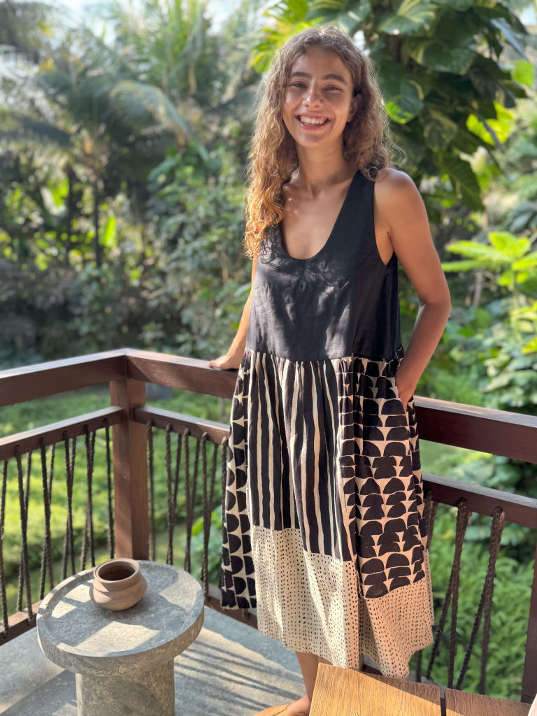 The Erica Dress cotton by World of Crow in black color for women Worldwide