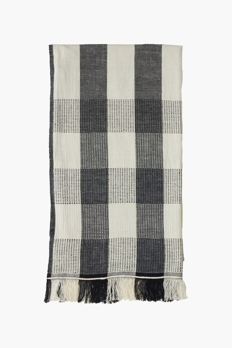 The Monochrome Check stole cotton by World of Crow in multi color for women Worldwide