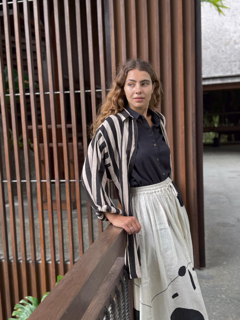 The Retro Jacket cotton by World of Crow in black color for women Worldwide