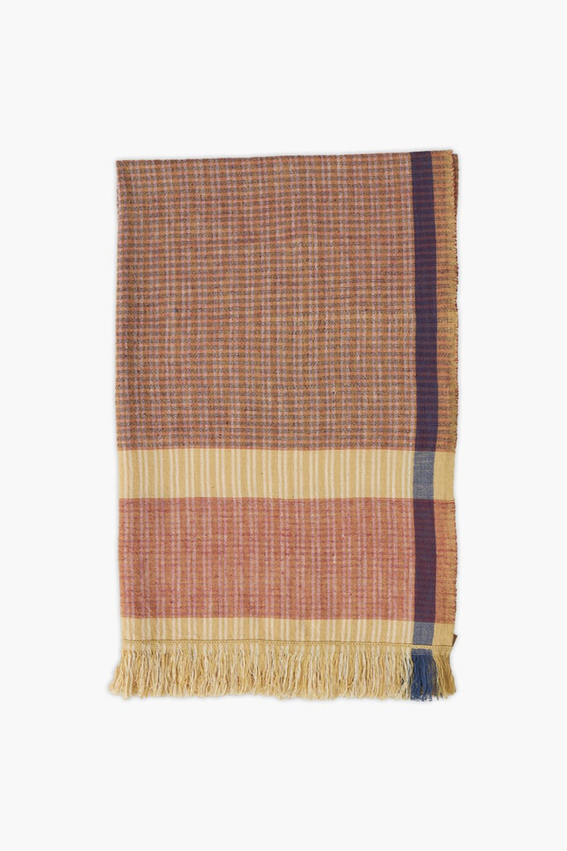 The Saffron & Merlot Stole cotton by World of Crow in multi color for women Worldwide