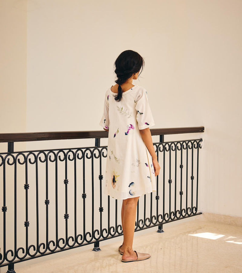 The Sanguine Dress cotton by Khara Kapas in white for women Worldwide