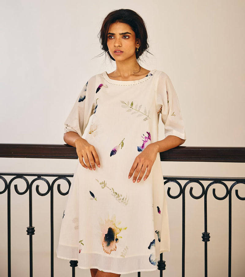 The Sanguine Dress cotton by Khara Kapas in white for women Worldwide