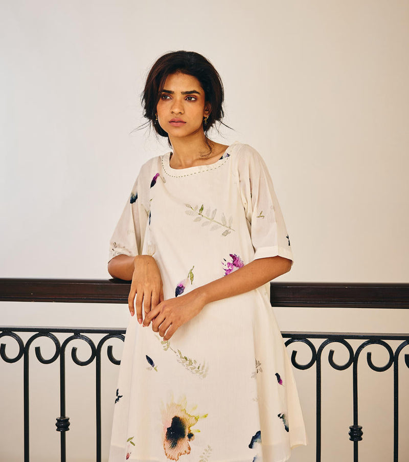 The Sanguine Dress cotton by Khara Kapas in white for women Worldwide