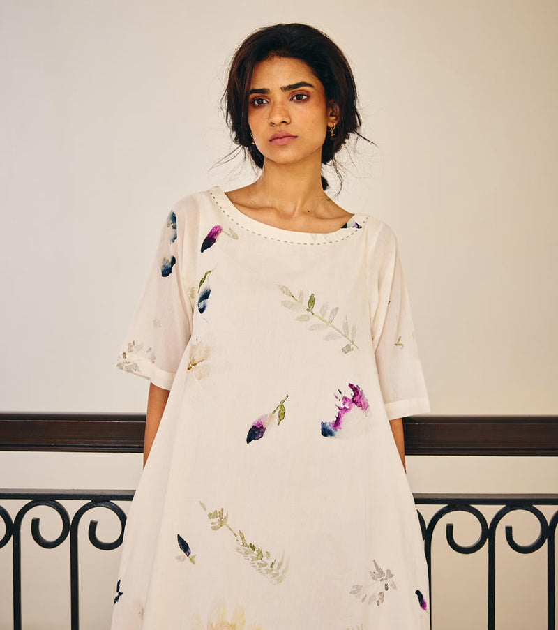 The Sanguine Dress cotton by Khara Kapas in white for women Worldwide