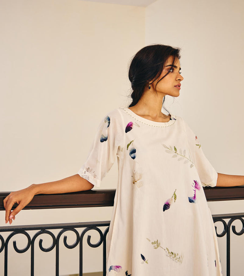 The Sanguine Dress cotton by Khara Kapas in white for women Worldwide
