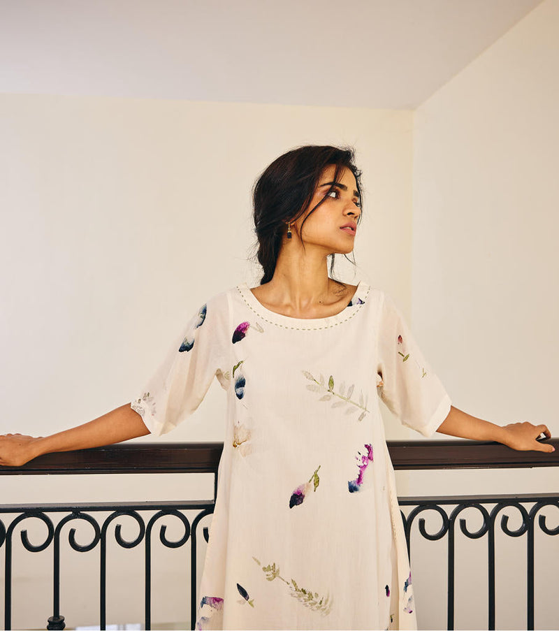 The Sanguine Dress cotton by Khara Kapas in white for women Worldwide