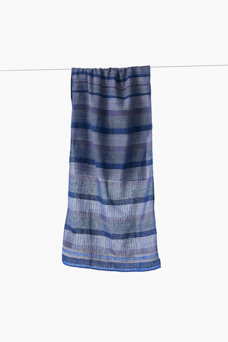 The Starlit Tussar stole cotton by World of Crow in multi color for women Worldwide