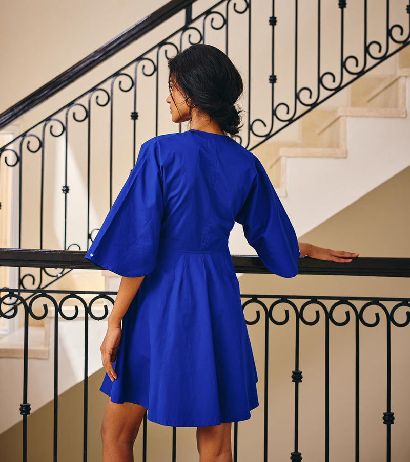 The Empathy Dress poplin by Khara Kapas in blue for women Worldwide