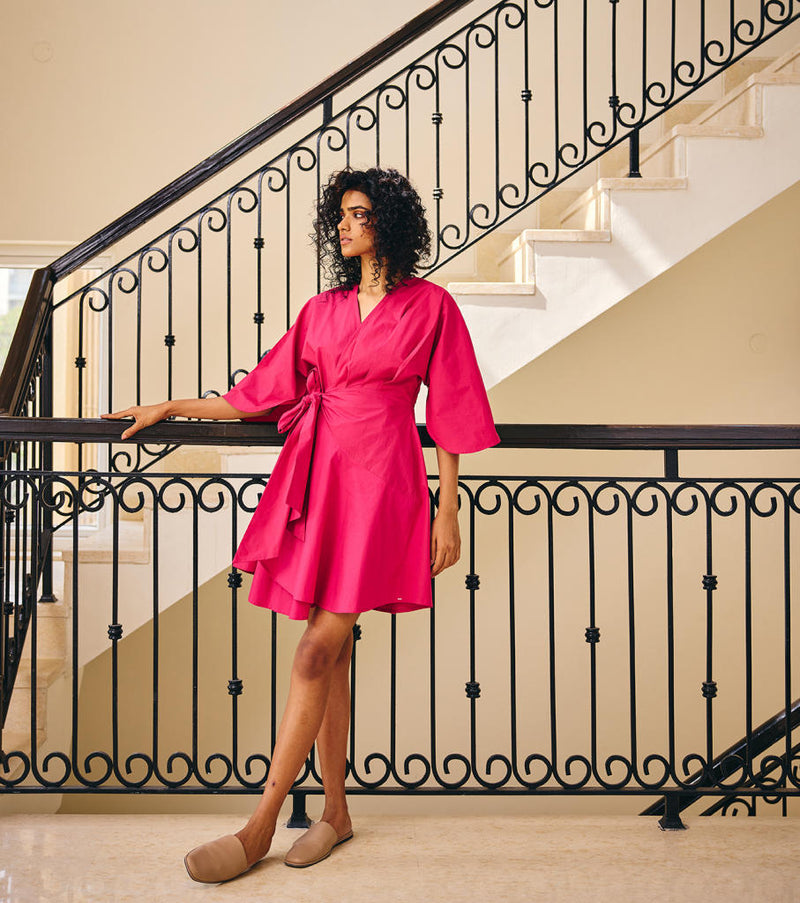 The Vanity Dress poplin by Khara Kapas in pink for women Worldwide