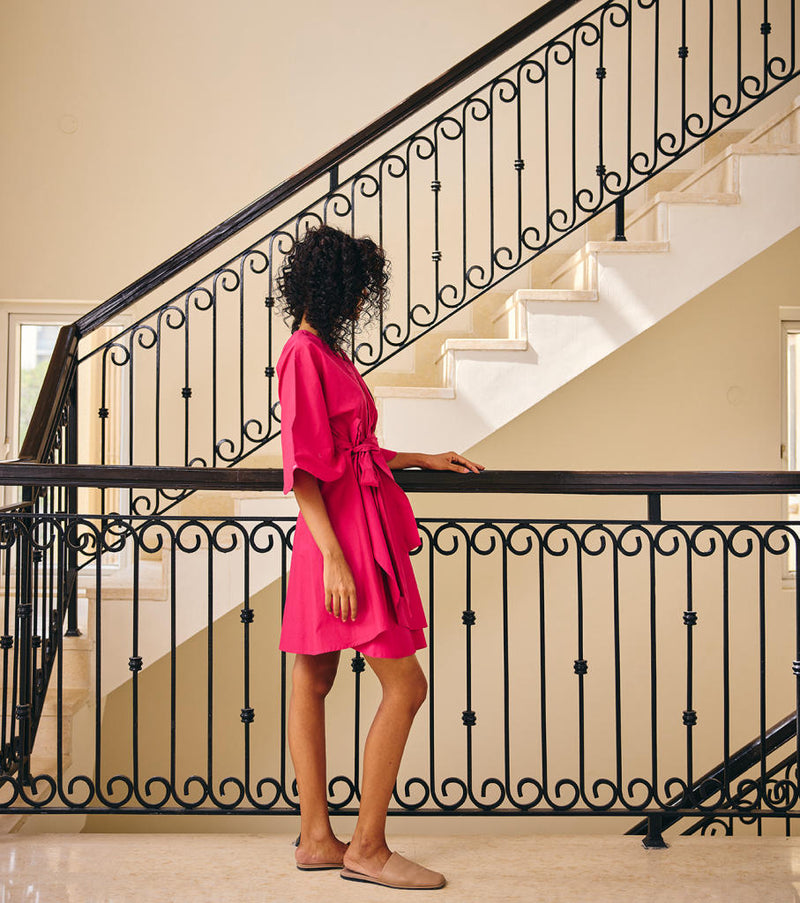 The Vanity Dress poplin by Khara Kapas in pink for women Worldwide