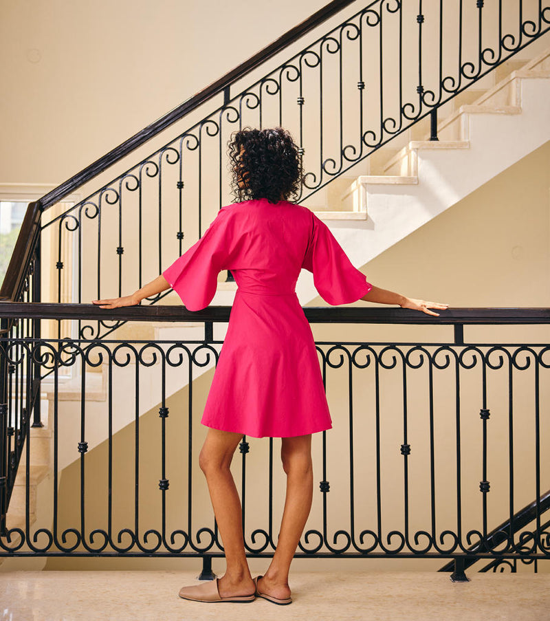 The Vanity Dress poplin by Khara Kapas in pink for women Worldwide