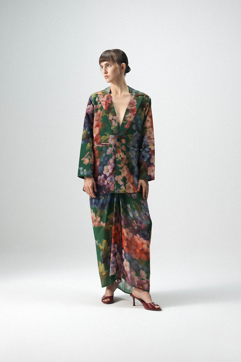 THEA BLAZER & SKIRT SET mul by Yam in multi color for women Worldwide