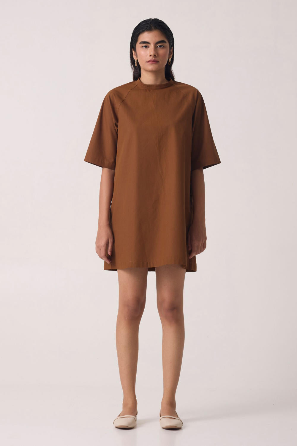 Thea Brown Cotton Dress