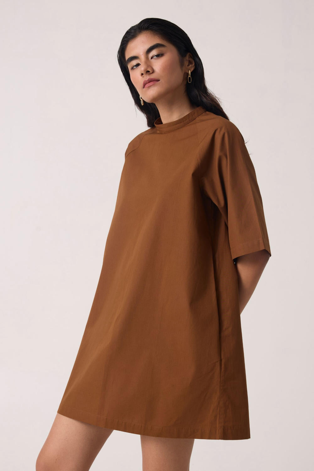 Thea Brown Cotton Dress