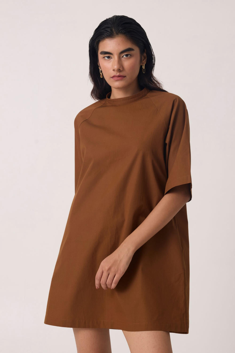 Thea Brown Cotton Dress