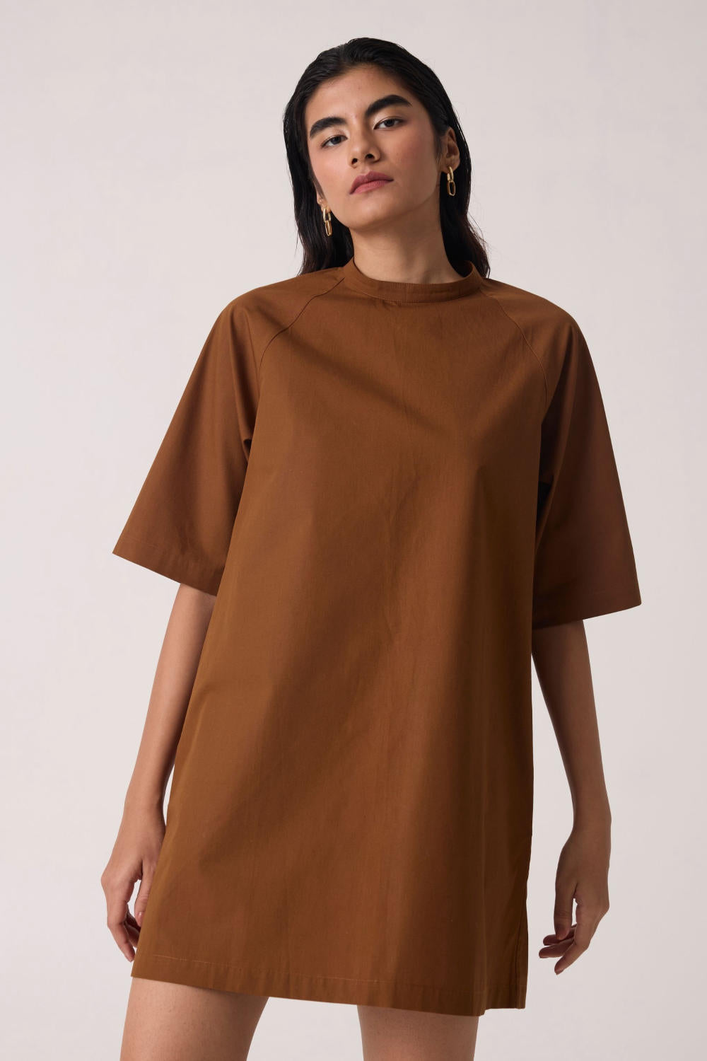 Thea Brown Cotton Dress