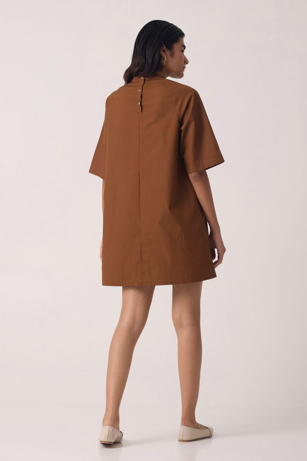 Thea Brown Cotton Dress