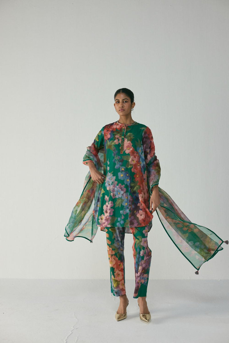 THEA SHORT KURTA SET cotton by Yam in multi color for women Worldwide