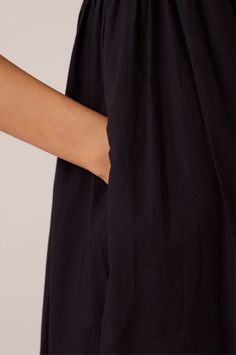 Themis Black Embroidered Dress cotton by The Summer House in black color for women Worldwide