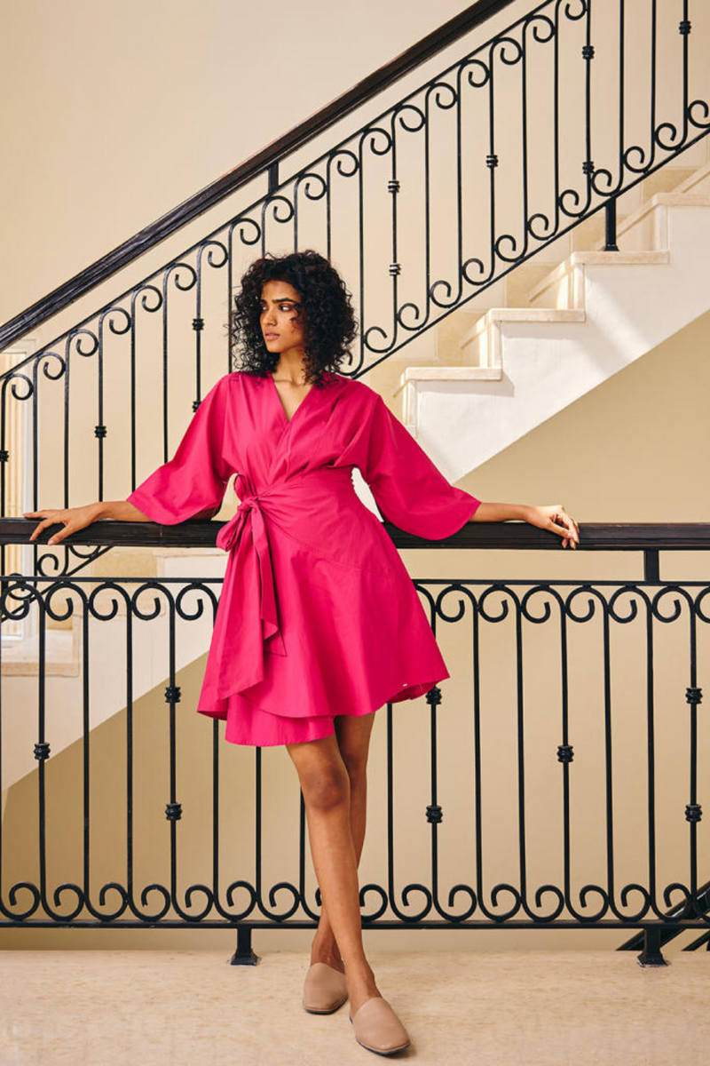 The Vanity Dress poplin by Khara Kapas in pink for women Worldwide