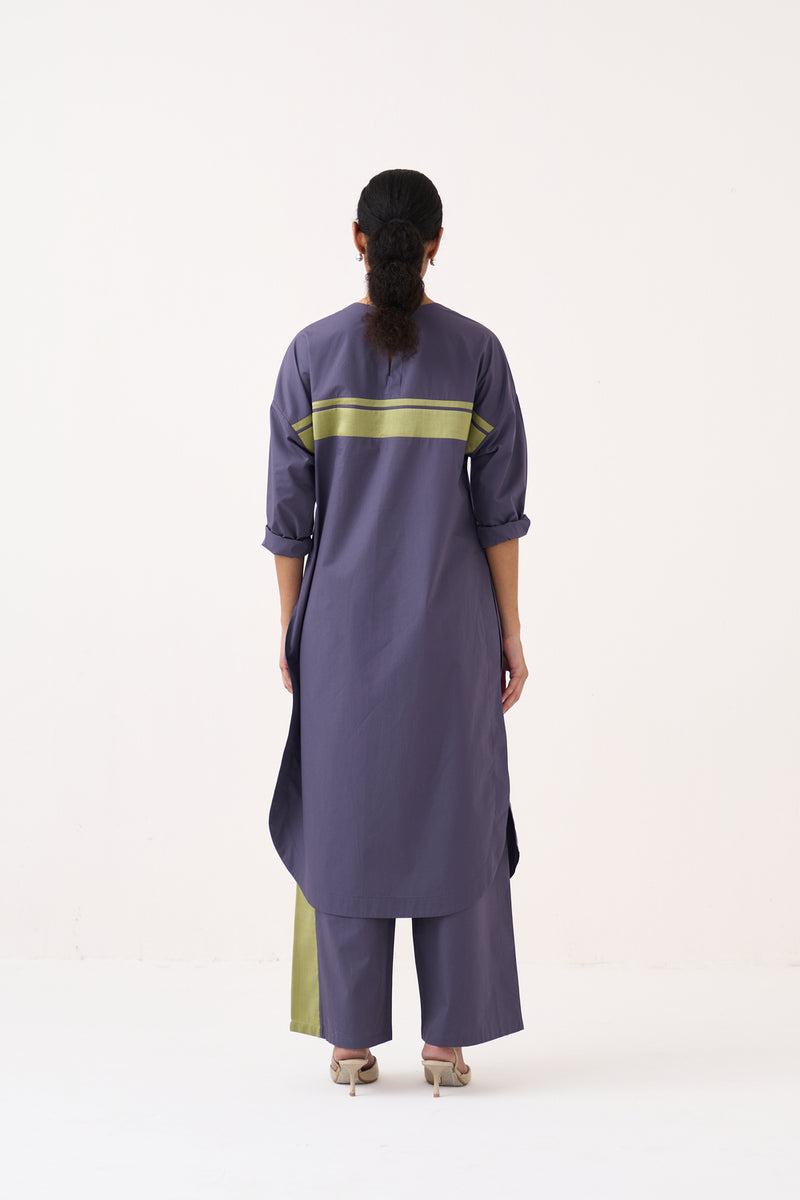 Long Jumper Co-Ord-Ash Violet poplin co-ord set by THREE in voilet for women Worldwide
