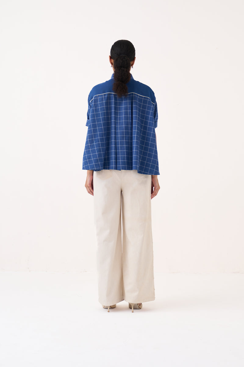 Wide Hem Shirt-Cobalt Blue mul tunics/kaftan by THREE in cobalt blue for women Worldwide