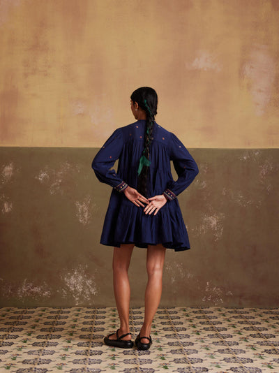 Tier Dress-Indigo