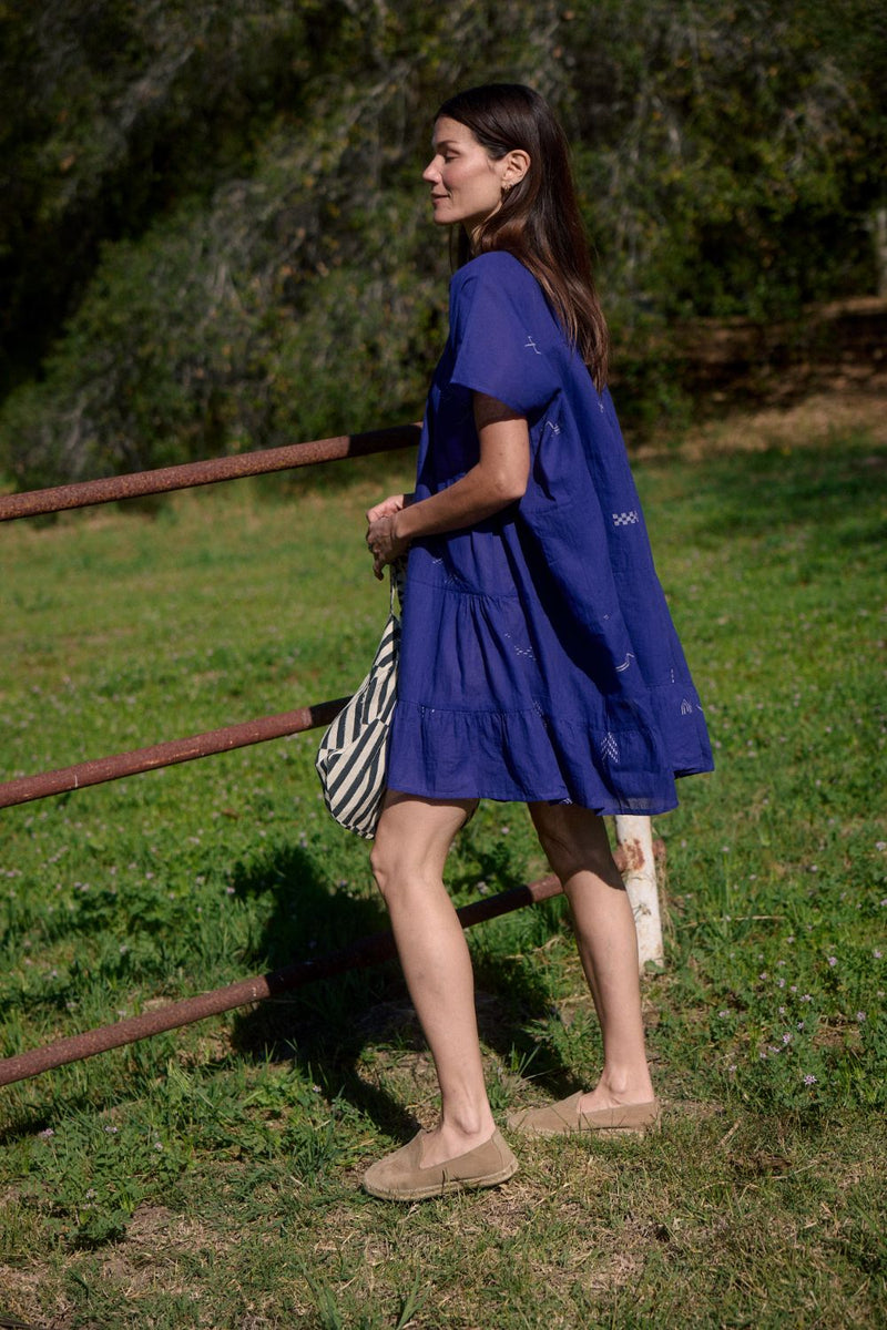 Tiered Form Dress – Iris Violet Heritage Weave