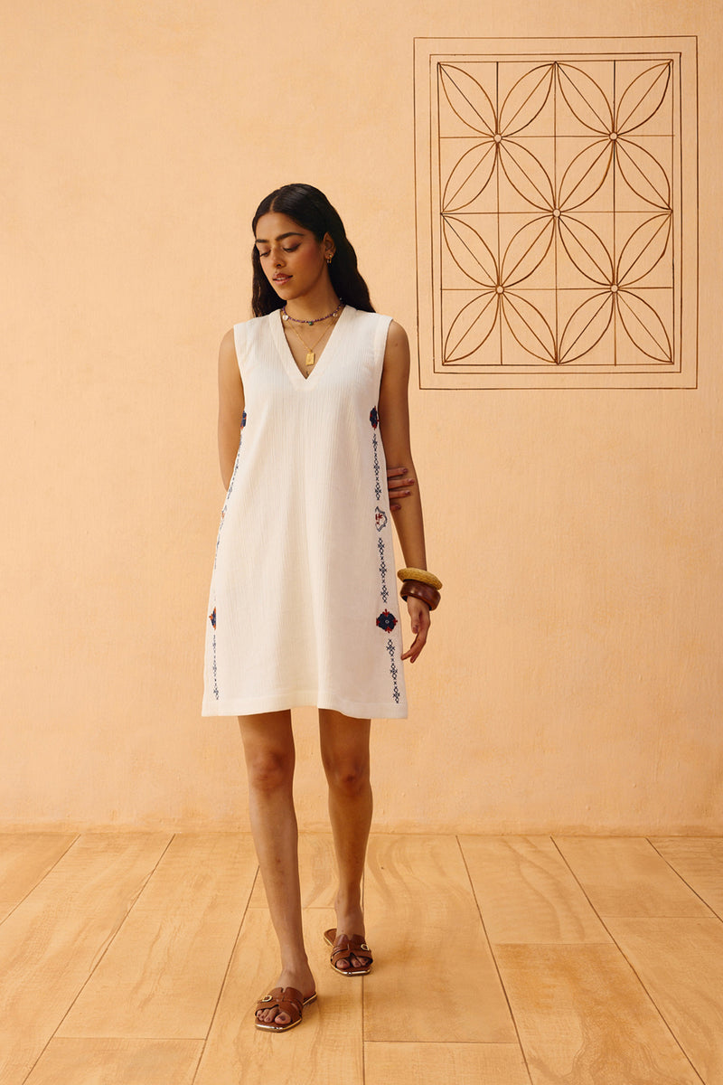 Tikau Summer Organic Cotton Dress gauze dress by SUI in off-white for women Worldwide