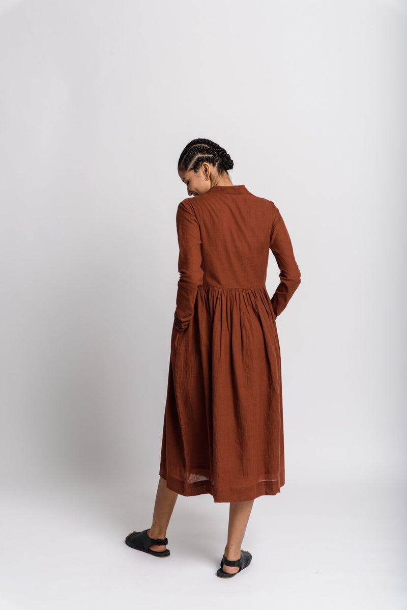 Toasted brown layered dress - Brown Dress by World of Crow in brown color for women Worldwide