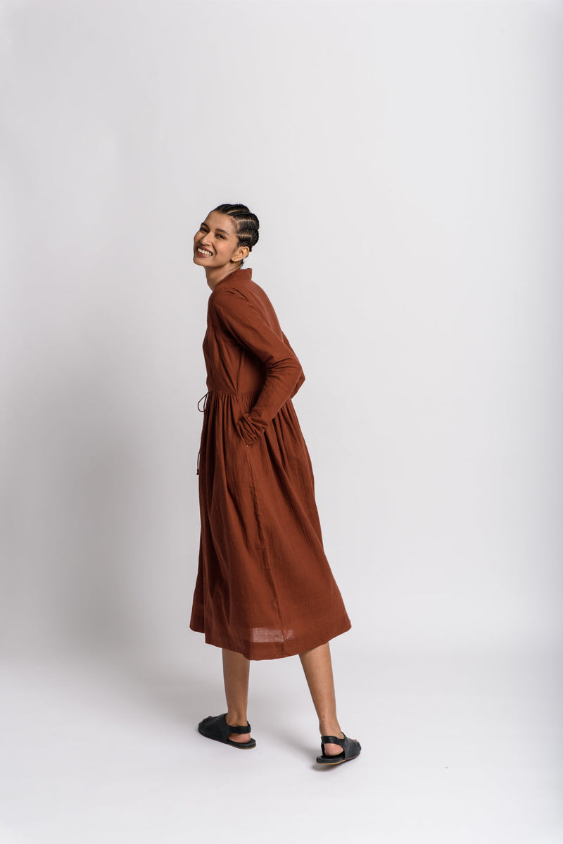 Toasted brown layered dress - Brown Dress by World of Crow in brown color for women Worldwide