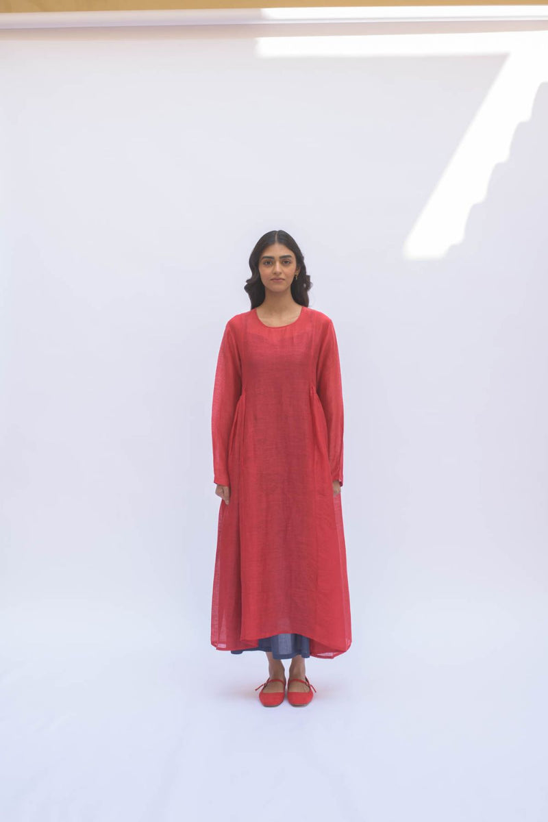 RESHAM RED DRESS silk by TOKREE in red color for women Worldwide