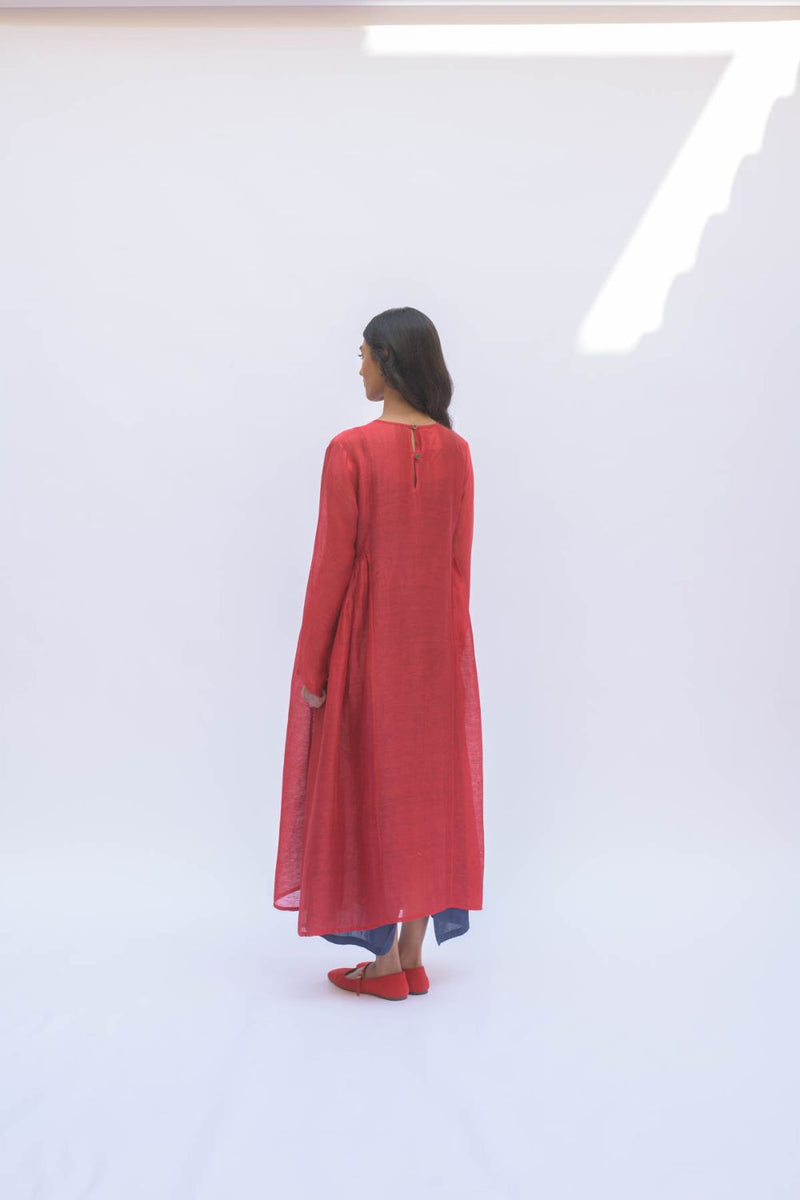 RESHAM RED DRESS silk by TOKREE in red color for women Worldwide