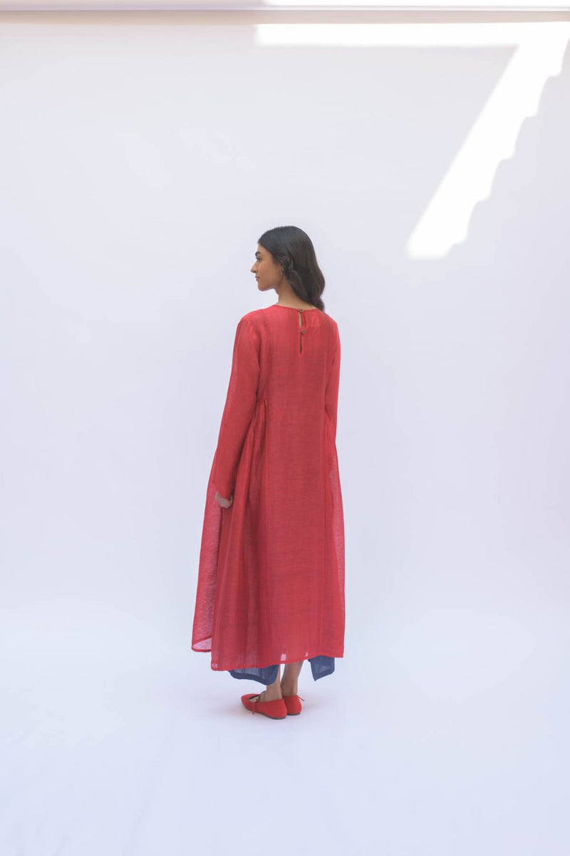 RESHAM RED DRESS silk by TOKREE in red color for women Worldwide