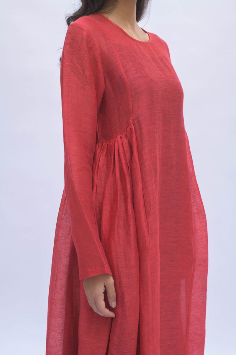RESHAM RED DRESS silk by TOKREE in red color for women Worldwide