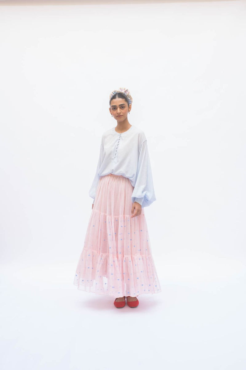 MAYA SKIRT SALMON by TOKREE in pink color for women Worldwide