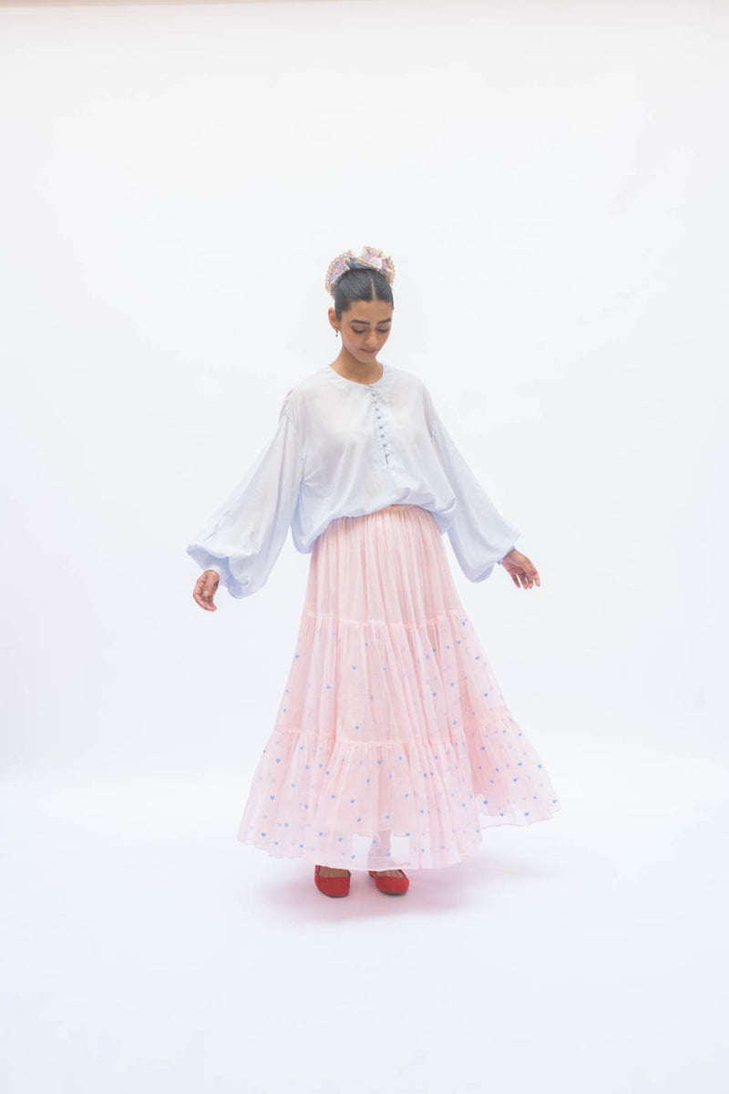 MAYA SKIRT SALMON by TOKREE in pink color for women Worldwide