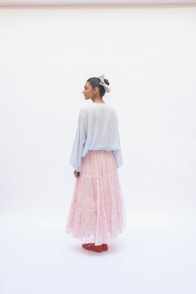 MAYA SKIRT SALMON by TOKREE in pink color for women Worldwide
